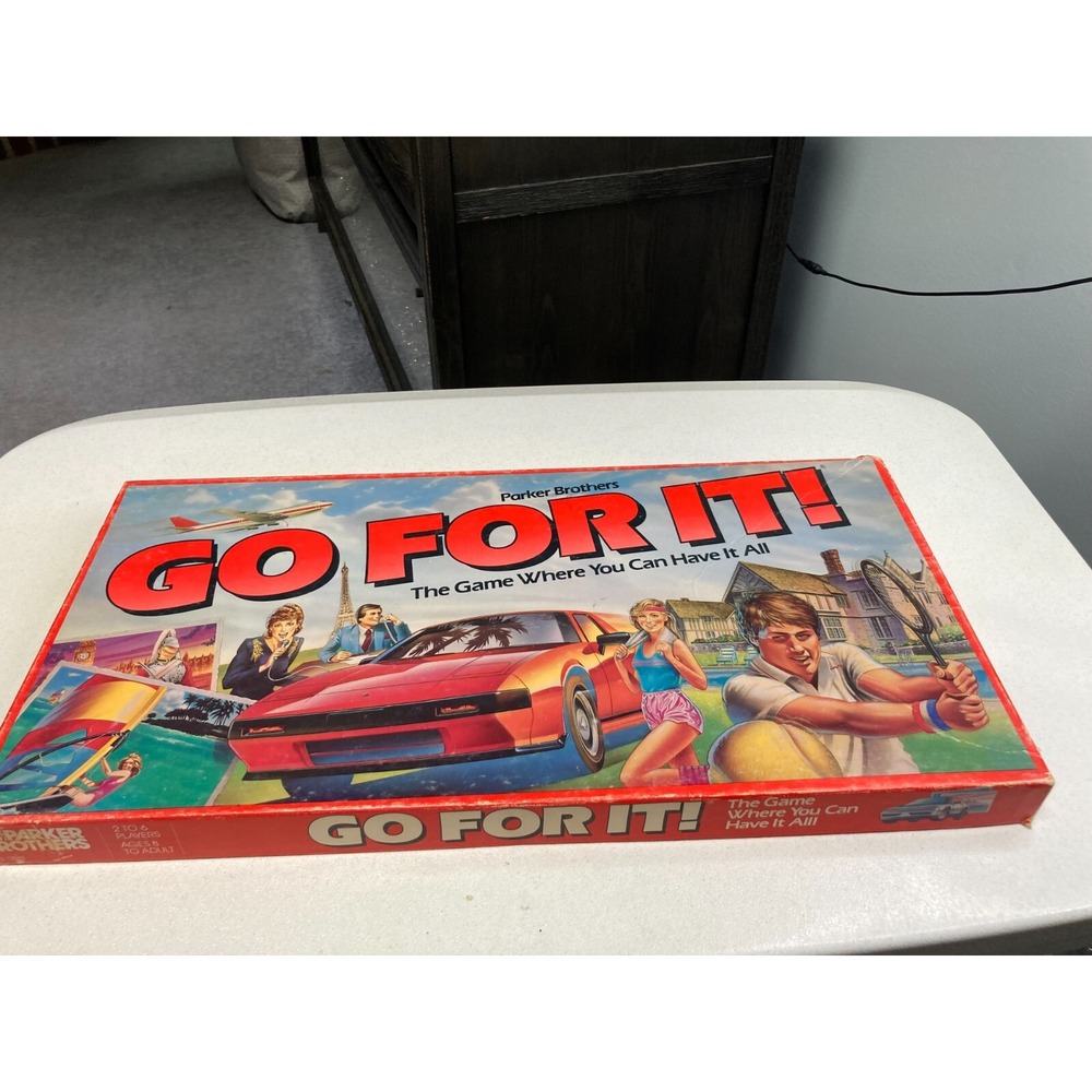 Vintage 1985 Go For It Board Game Parker Brothers Missing 3 Status Cards